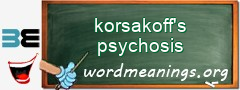 WordMeaning blackboard for korsakoff's psychosis